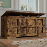 Storage Chest - Shaker Style Blanket or Toy Box With Lid & Safety Hinges in rustic wood finish, ideal for kids' toys or bedroom storage.