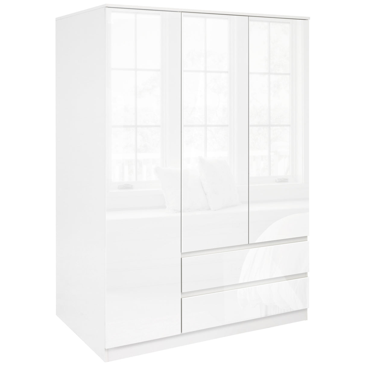 White kids wardrobe with spacious storage, perfect for organizing children's clothing.