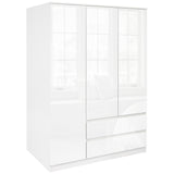 White kids wardrobe with spacious storage, perfect for organizing children's clothing.