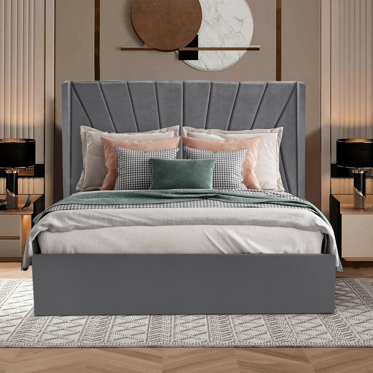 King size ottoman bed with mattress spacious storage and modern comfort