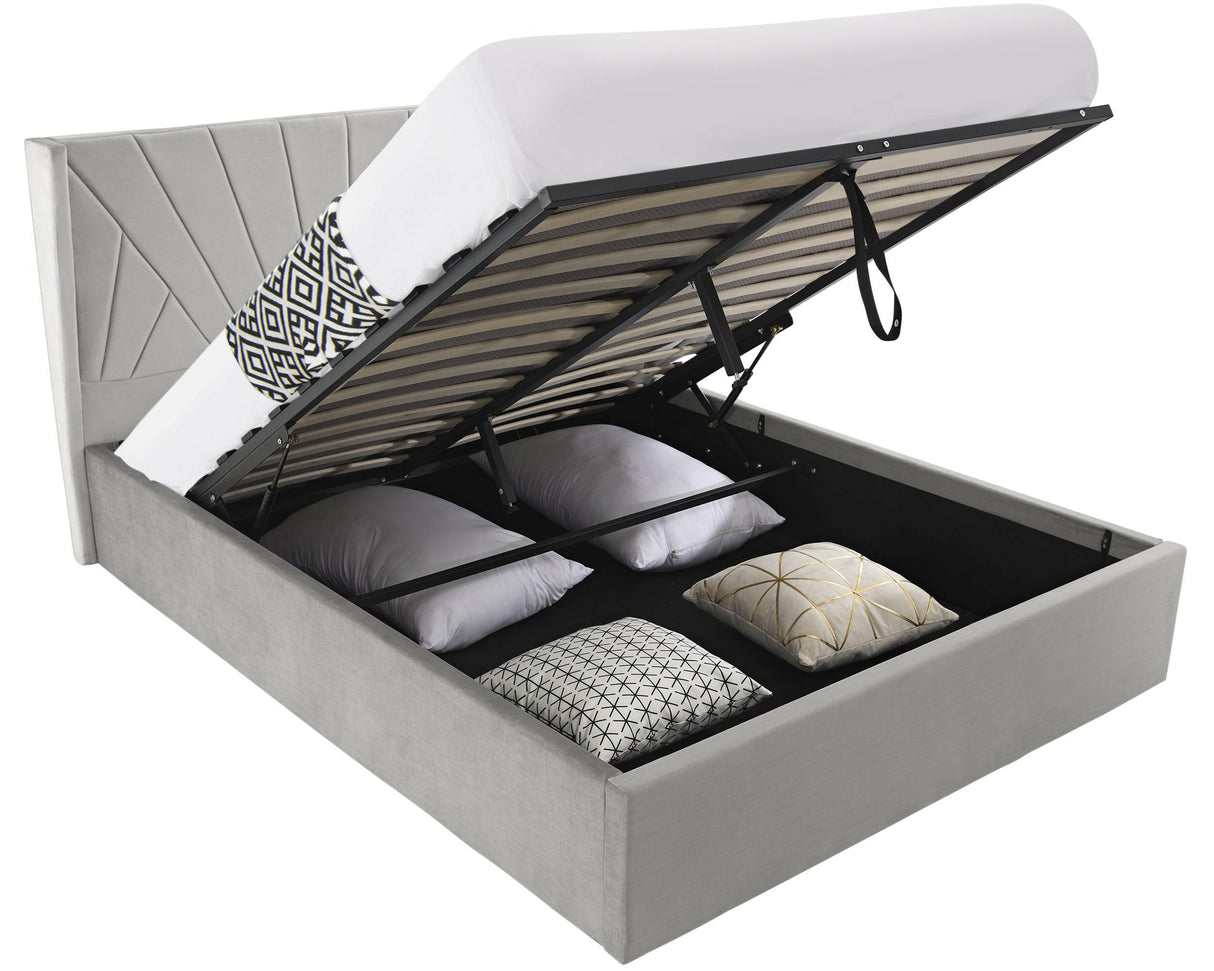 King size ottoman bed with storage space for bedroom organization and style