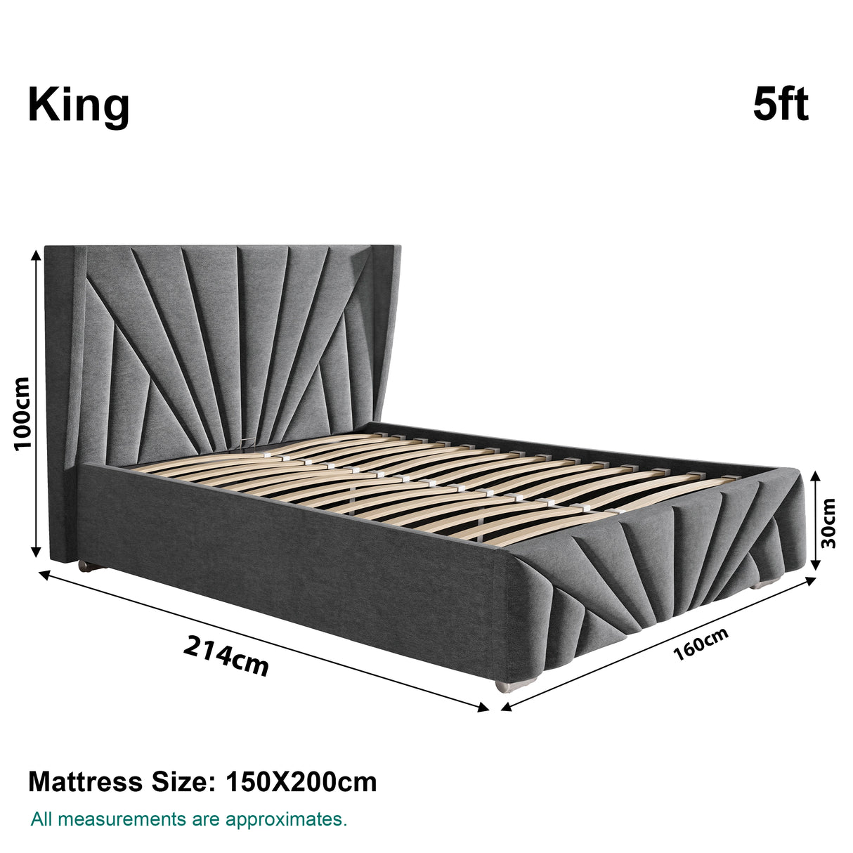 Velvet Ottoman Storage Bed - Sunrise Ottoman Bed Frame