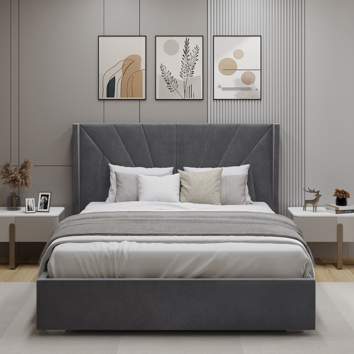 Sunrise Ottoman Storage Bed - Velvet Ottoman Bed Frame