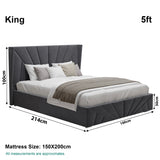 Velvet Ottoman Storage Bed - Sunrise Ottoman Bed Frame
