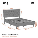 Chesterfield Velvet Upholstered Bed Frame With Adjustable Headboard