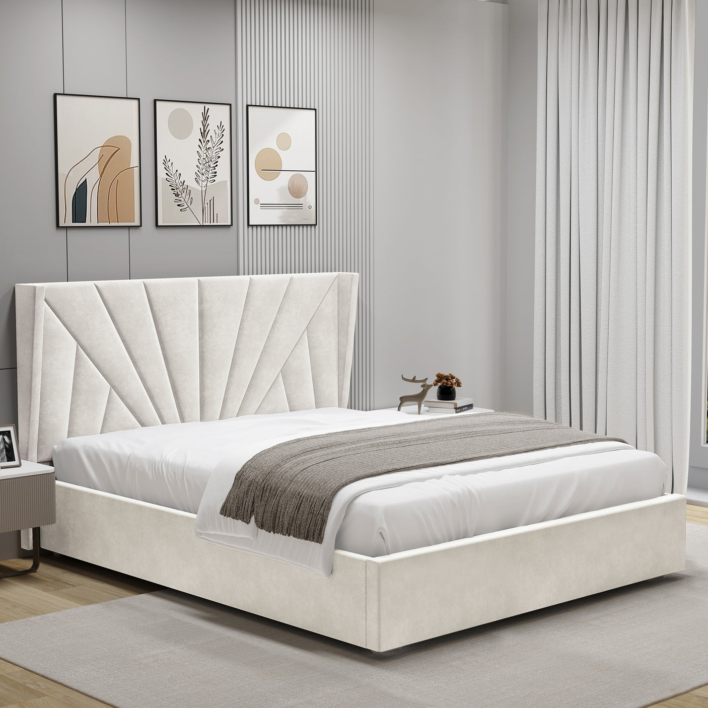 Sunrise Ottoman Storage Bed - Velvet Ottoman Bed Frame
