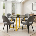 Kyvon Tinted Glass Round Dining Table Set with 4 Chairs