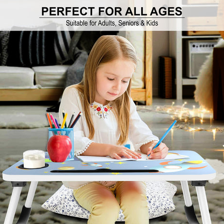 Laptop desk for table, perfect for all ages, offering comfort and functionality.