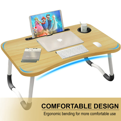 Laptop side table with a comfortable design, perfect for working or relaxing in any space.