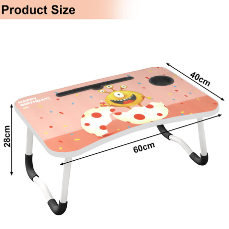 Laptop table desk with ergonomic design and compact product dimensions for easy use.