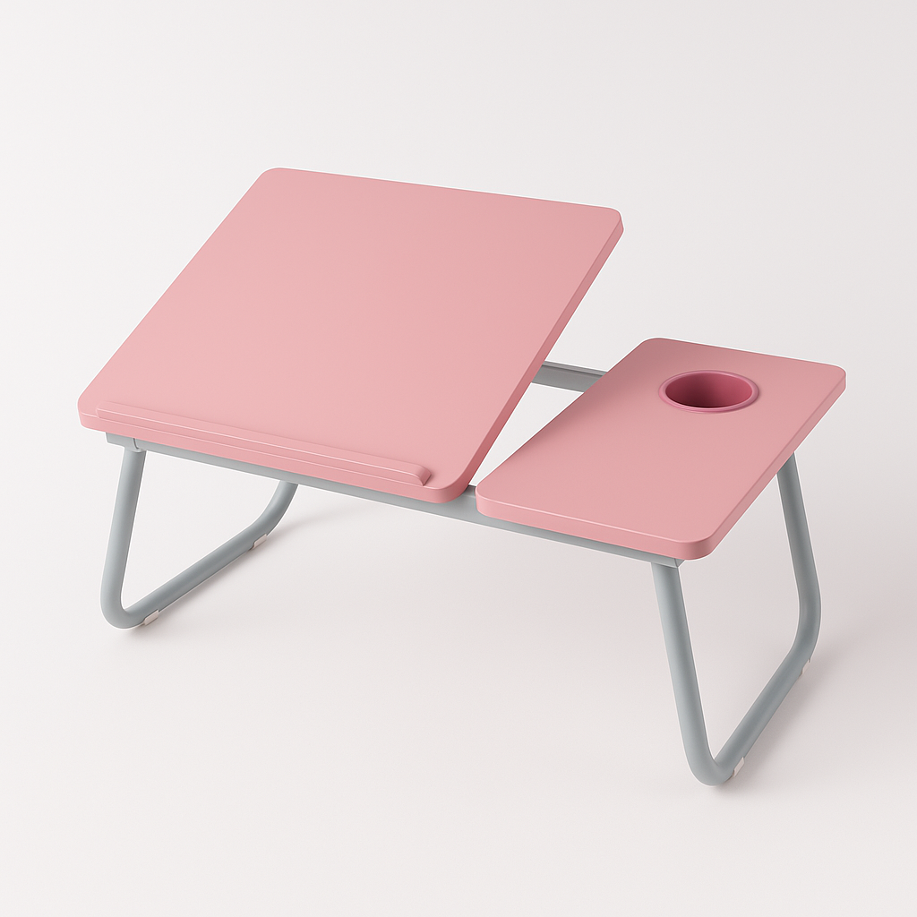 Portable Height Adjustable Laptop Table with Cup Holder