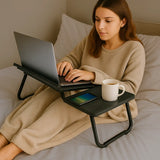 best portable height adjustable latop desk or study table for bed with a cup holder