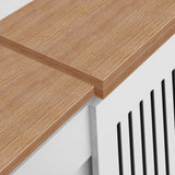 Durable and lightweight white large adjustable radiator covers for home use.