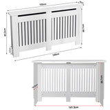 Chelsea White Radiator Cover,  Vertical Wooden Slats