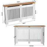 Radiator Cover With Oak Top - Vertical Slatted Design