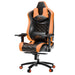 Orange and black gaming chair with 'X-Striker' branding on a white background