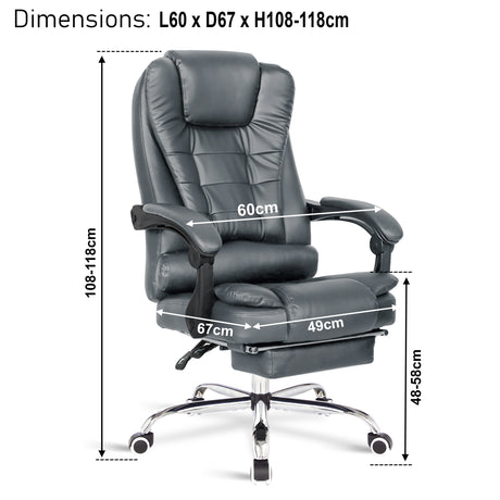 Leather Office Swivel Chair – Premium design with smooth rotation. Dimensions: