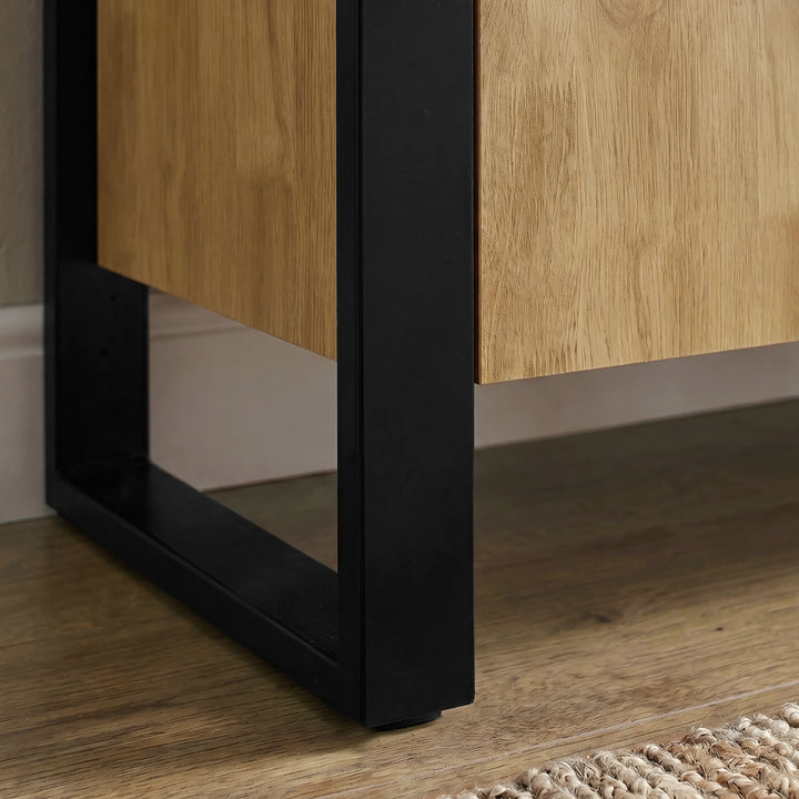 Ironmere Mango Wood Effect 3 Door Sideboard Cabinet