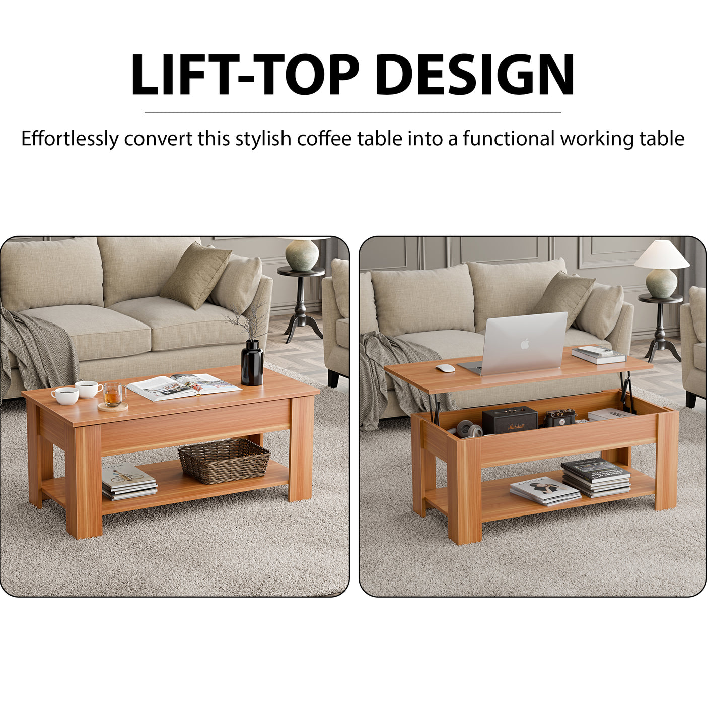 Blisswood Lift-Top Coffee Table With Storage