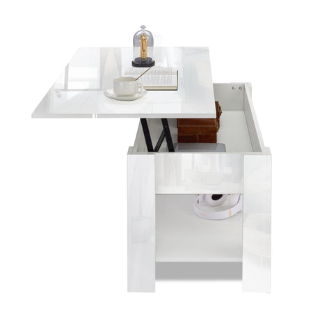 Lift-up coffee table with storage – modern space-saving design for living rooms, UK.