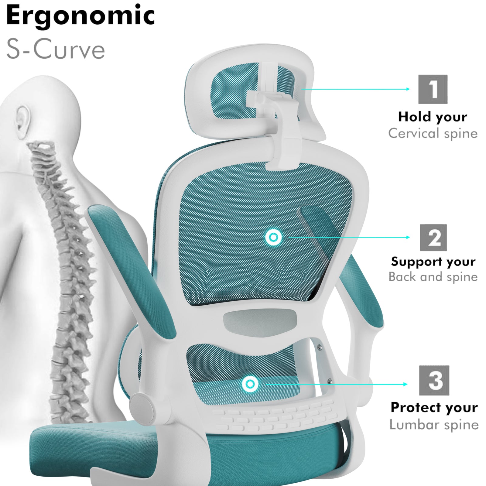 [Light Blue] Light blue height adjustable chair with smooth gas lift and breathable mesh backrest.