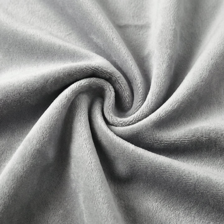 [Double| Light Grey] Close-up of soft plush velvet upholstery showing its smooth pile and sheen
