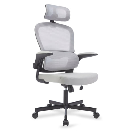 Blisswood light grey office chair with grey back – modern comfort and sleek design.