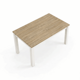 [160cm | Light Oak] Extendable dining table GIF showing top halves slide apart, 40cm leaf rises, then panels close at 200cm
