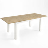 [160cm | Light Oak] Dining table extended to 200cm with Light Oak-top, 40cm centre leaf, black frame and square legs