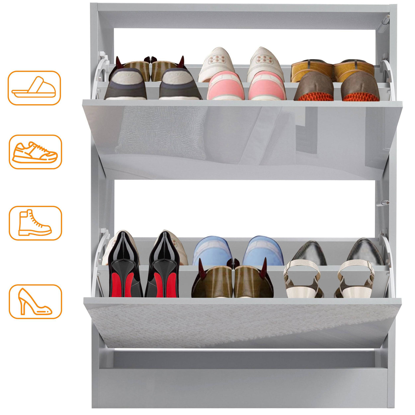 Blisswood High Gloss Shoe Storage Cabinet