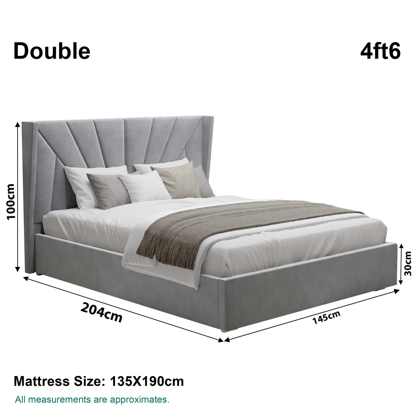 Sunrise Ottoman Storage Bed - Velvet Ottoman Bed Frame