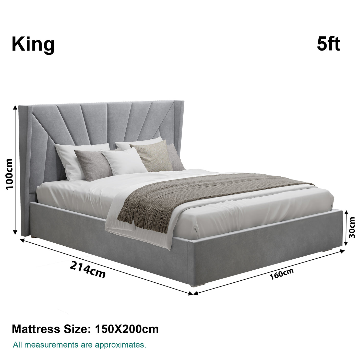 Sunrise Ottoman Storage Bed - Velvet Ottoman Bed Frame