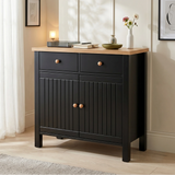 Linra Sideboard Cabinet with Oak Top and Storage