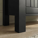 [Black] Base corner shot black Linra chest of drawers, square chunky leg with grooved drawer above