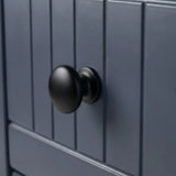 [Blue] Detail shot Linra chest of drawers black drawer knob and painted beaded drawer face