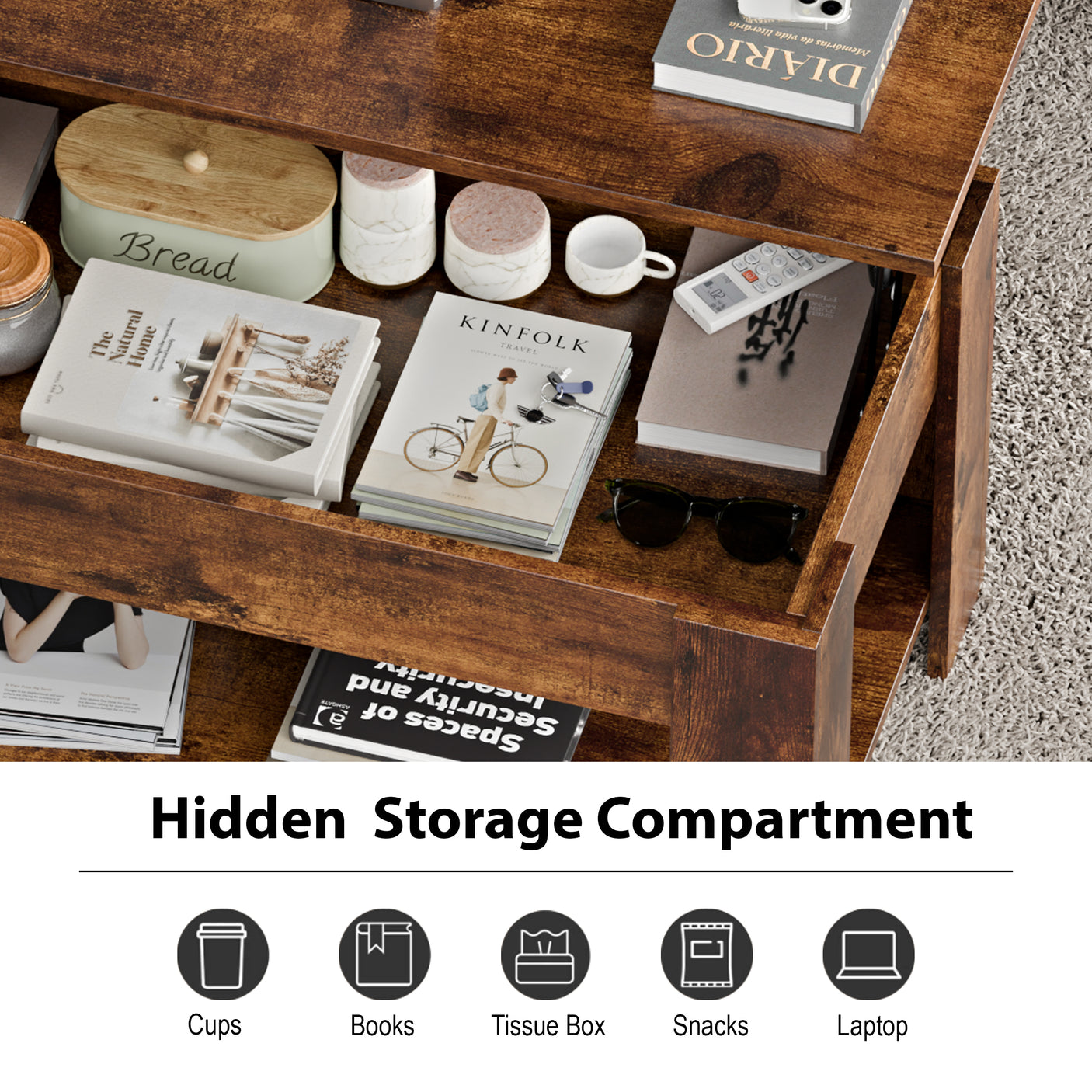Blisswood Lift-Top Coffee Table With Storage