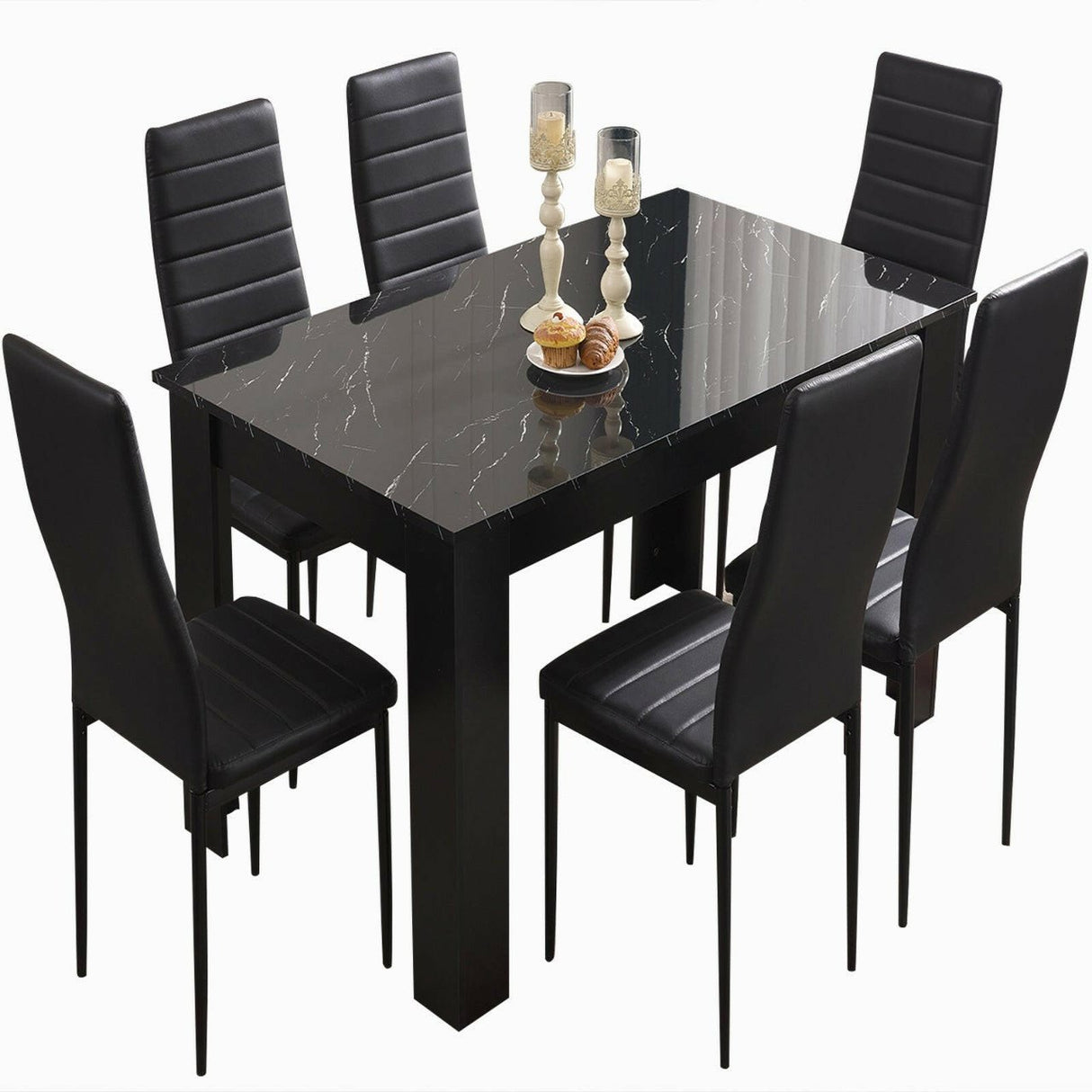 Luxury dining table set with elegant design, perfect for upscale dining rooms.