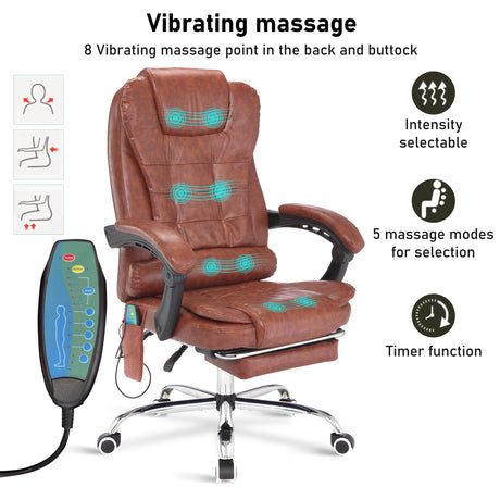 Luxury leather office massage chair with vibrating massage function for  comfort and relaxation.