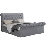 Blisswood Velvet Chesterfield Design Side lift Ottoman Bed With Storage