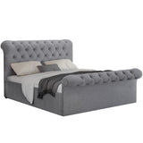 Blisswood Velvet Chesterfield Design Side lift Ottoman Bed With Storage