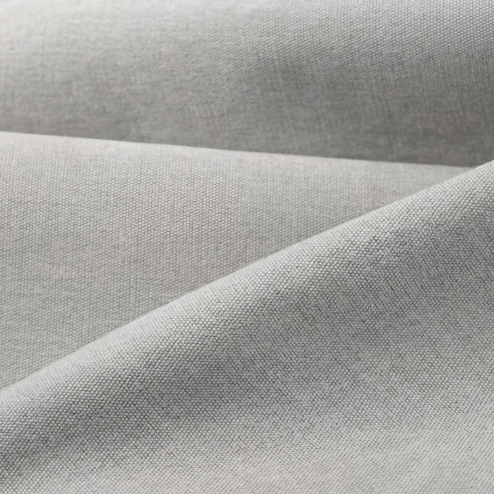 [Grey | King] Fabric swatch with draped folds revealing linen-look weave pattern used across headboard and frame