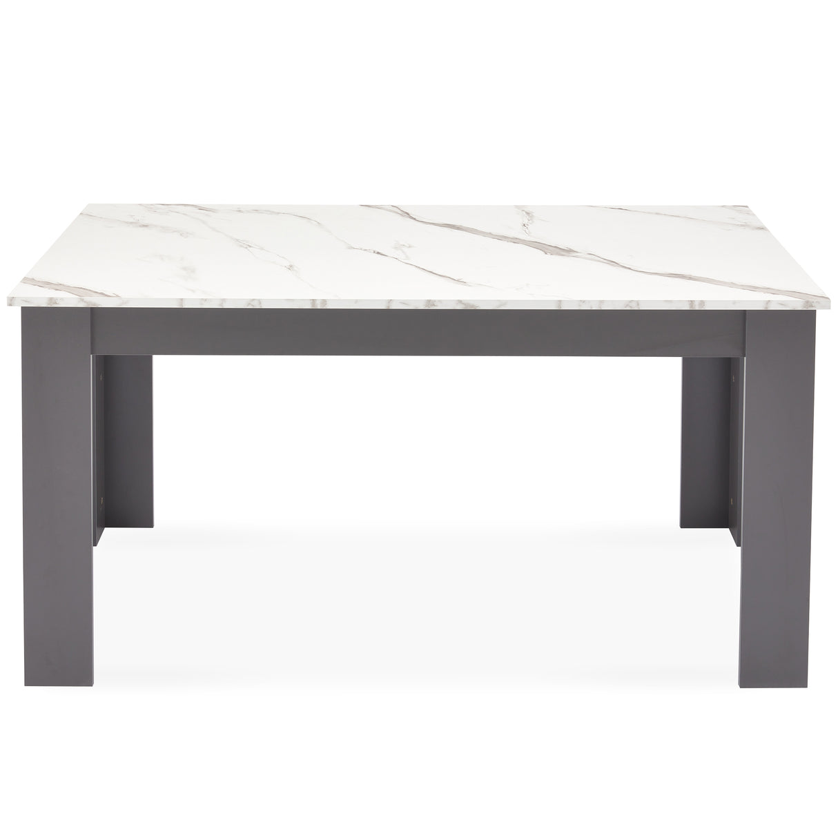 Marble effect dining table with a sleek design, perfect for modern and stylish interiors.