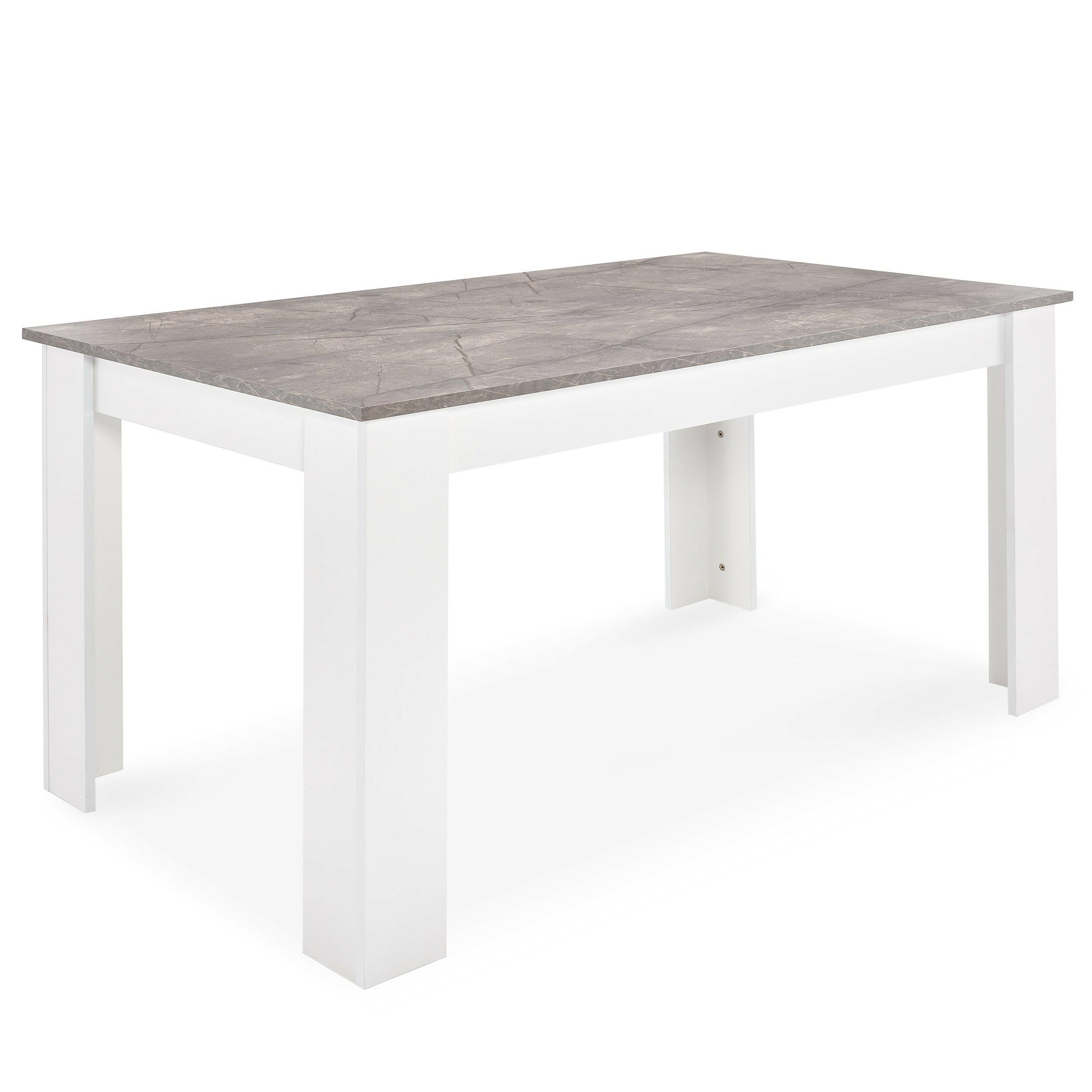 Marble grey dining table with a sleek design, perfect for elegant and modern dining rooms.