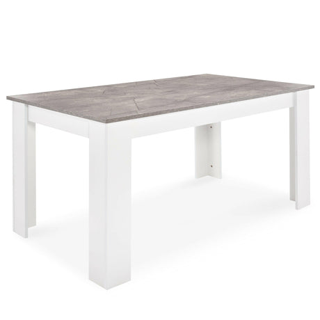 Marble grey dining table with a sleek design, perfect for elegant and modern dining rooms.