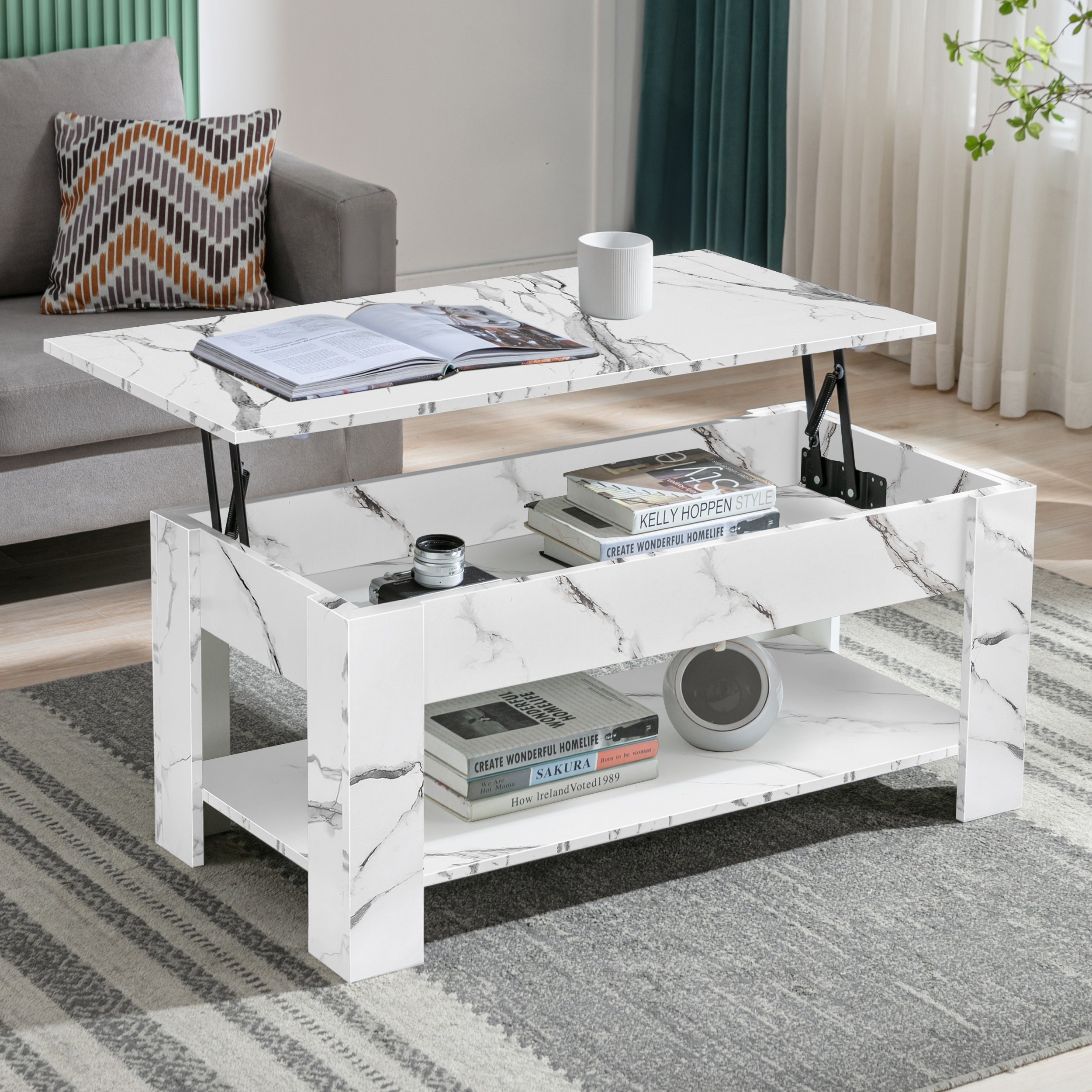 white marble coffee table