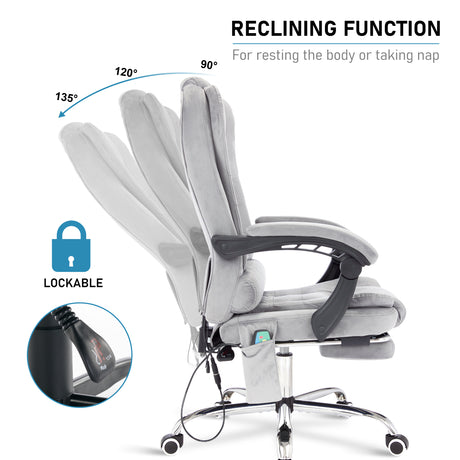 Massage office chair with reclining function for enhanced comfort and relaxation.