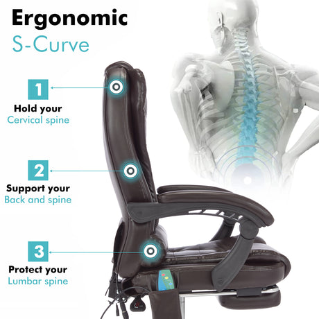 Massage leather office chair with ergonomic design for enhanced comfort and support.