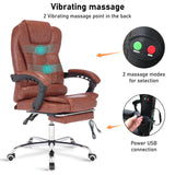 Ergonomic massage office chair with footrest & 2-point vibrating massage.