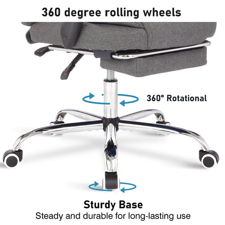 Massage office computer chair with 360-degree rolling wheels for smooth movement.