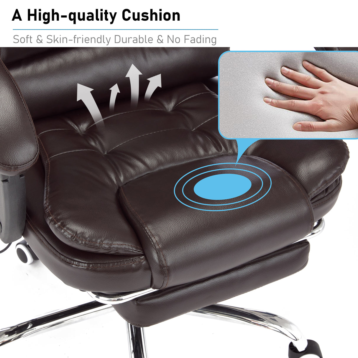 Massage seat cushion for office chair with high-quality cushion for enhanced comfort.